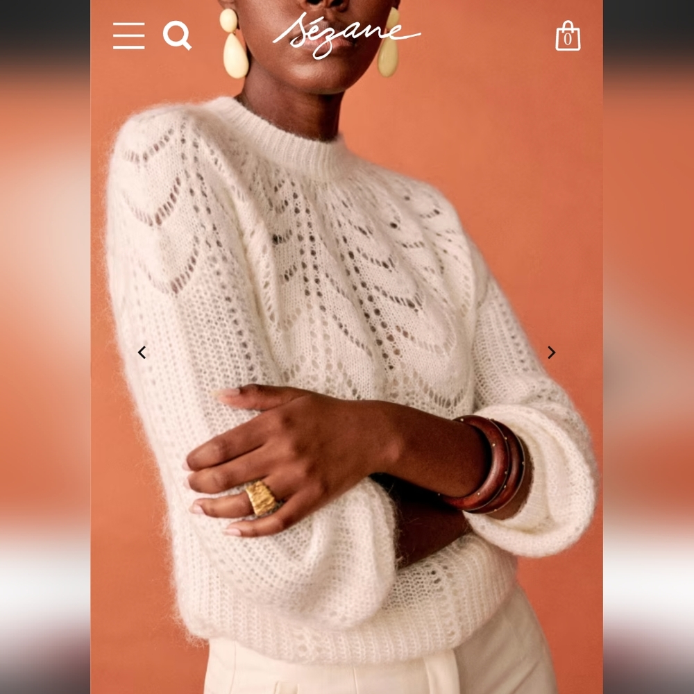 Sézane Paulin Jumper in White size Small